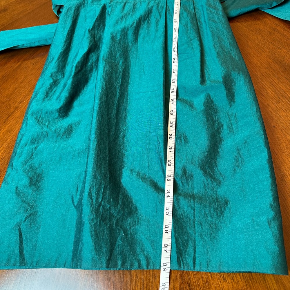 Moschino Teal Dress | Silk & Cotton Blend | Made in Italy | Elegant Designer - Picture 8 of 13